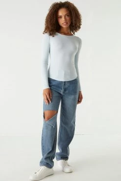 Stitches Ladies Soft Ribbed Long Sleeve Top