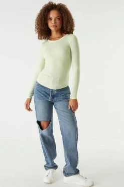 Stitches Ladies Soft Ribbed Long Sleeve Top