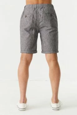 Mens Online Exclusive Eco-Friendly Linen Zip Drawstring Short