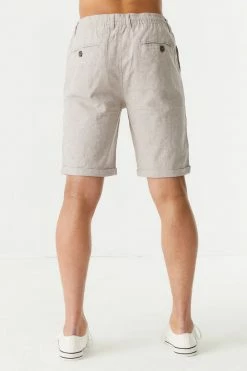Mens Online Exclusive Eco-Friendly Linen Zip Drawstring Short