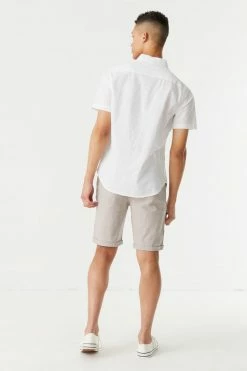 Mens Online Exclusive Eco-Friendly Linen Zip Drawstring Short