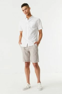 Mens Online Exclusive Eco-Friendly Linen Zip Drawstring Short