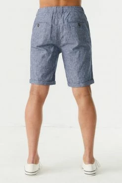 Mens Online Exclusive Eco-Friendly Linen Zip Drawstring Short