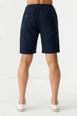 Mens Online Exclusive Eco-Friendly Linen Zip Drawstring Short