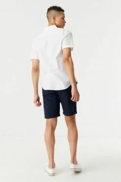 Mens Online Exclusive Eco-Friendly Linen Zip Drawstring Short