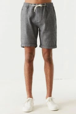 Mens Linen Self-Tie Drawstring Short