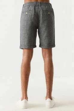 Mens Linen Self-Tie Drawstring Short