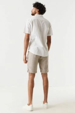Mens Linen Self-Tie Drawstring Short