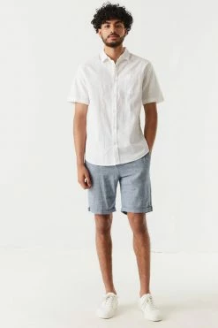 Mens Linen Self-Tie Drawstring Short