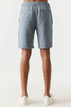 Mens Linen Self-Tie Drawstring Short