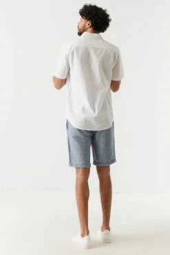 Mens Linen Self-Tie Drawstring Short