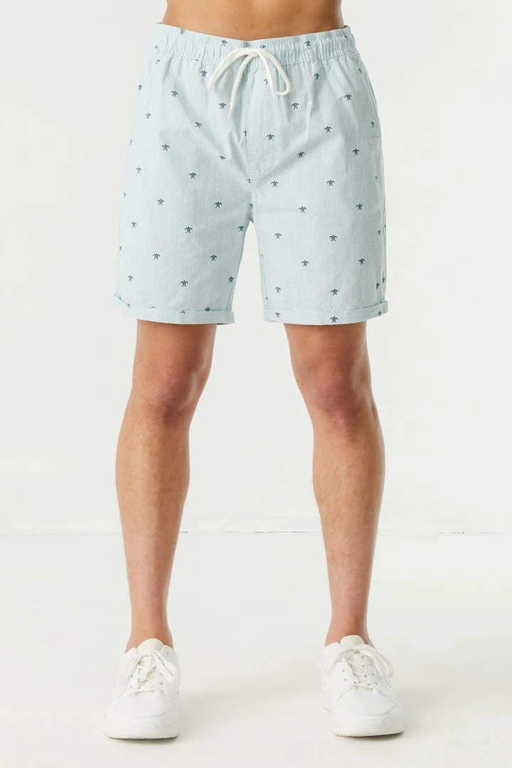 Mens Eco-Friendly Ditsy Turtle Print Pull-On Short 1 Mens Eco-Friendly Ditsy Turtle Print Pull-On Short