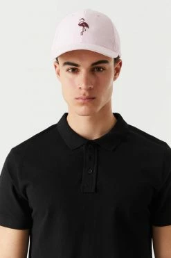 Mens Online Exclusive Embroidered Flamingo Baseball Cap