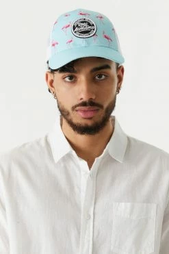 Mens Online Exclusive Flamingo Print Real Awesome Graphic Trucker Hat
