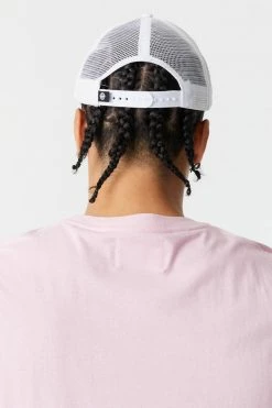 Mens Tie-Dye Print Stay Trippy Graphic Trucker Hat