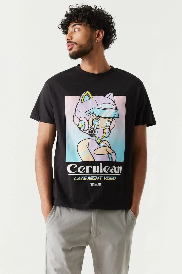 Mens Cerulean Cat Lady Graphic T-Shirt Online Exclusive 1 Mens Cerulean Cat Lady Graphic T-Shirt Online Exclusive