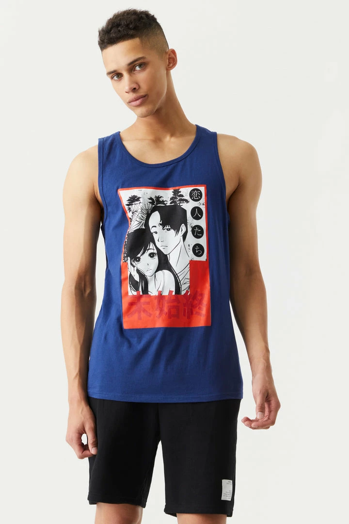 Mens Online Exclusive Anime Couple Graphic T-Shirt 1 Mens Online Exclusive Anime Couple Graphic T-Shirt