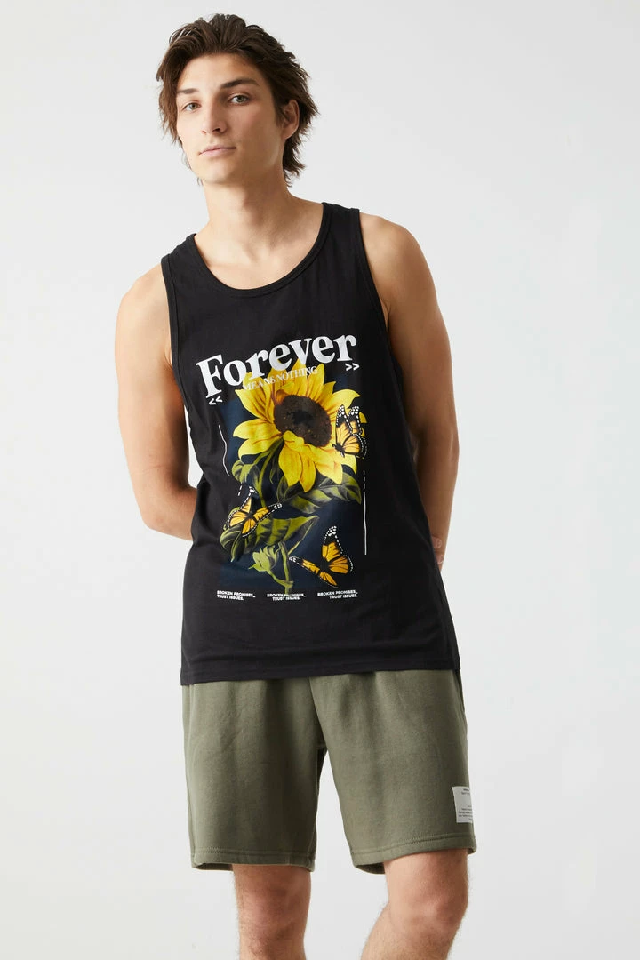 Mens Forever Sunflower Graphic Tank Top Online Exclusive 1 Mens Forever Sunflower Graphic Tank Top Online Exclusive