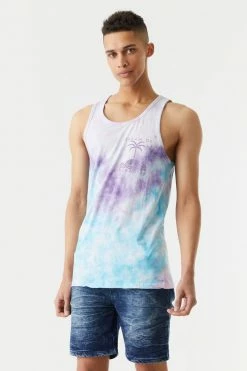 Mens Tie-Dye Print Paradise Dream Graphic T-Shirt Online Exclusive