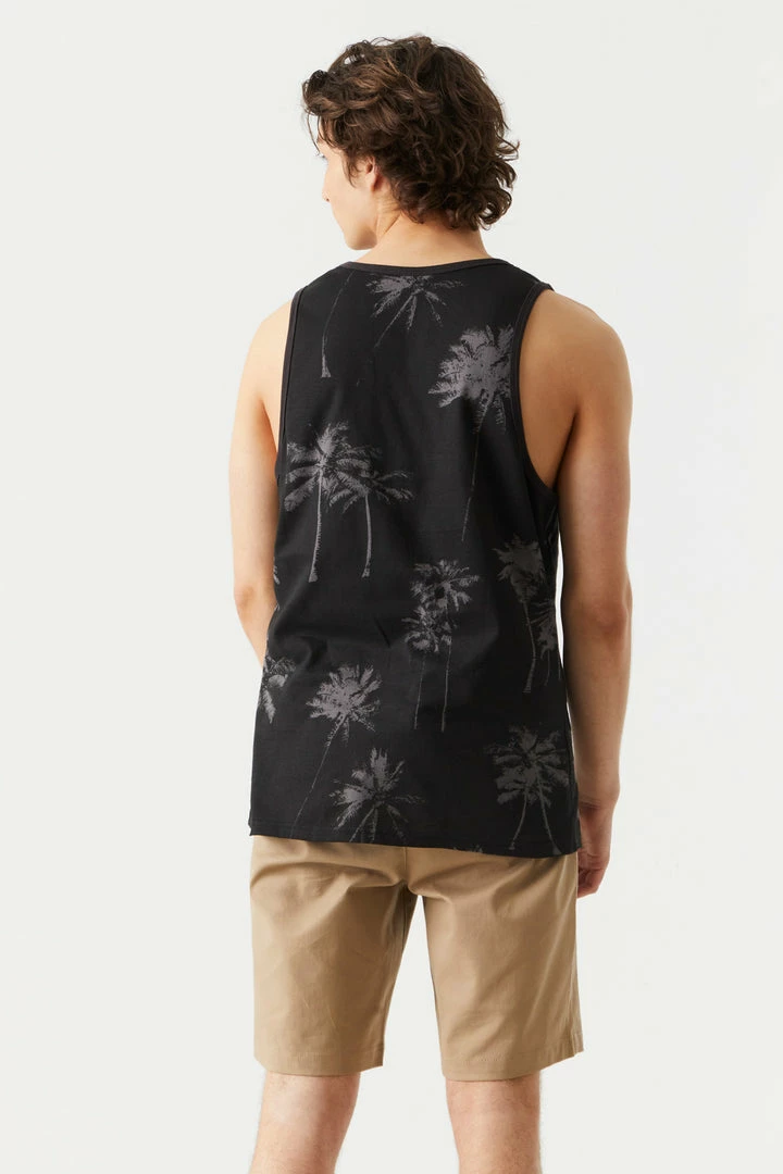 Mens Tops Faded Palm Tree Print Tank Top 2 Mens Tops Faded Palm Tree Print Tank Top