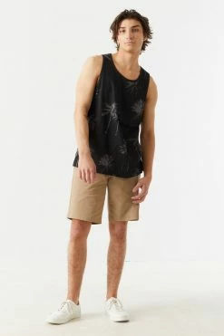 Mens Tops Faded Palm Tree Print Tank Top 17 Mens Tops Faded Palm Tree Print Tank Top
