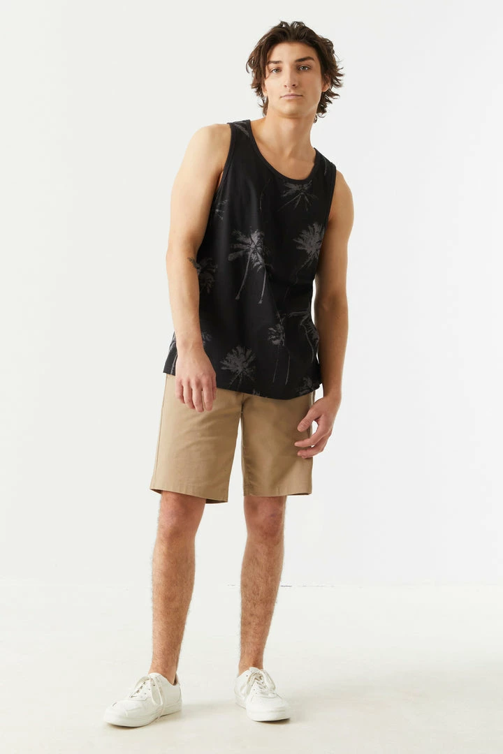 Mens Tops Faded Palm Tree Print Tank Top 3 Mens Tops Faded Palm Tree Print Tank Top