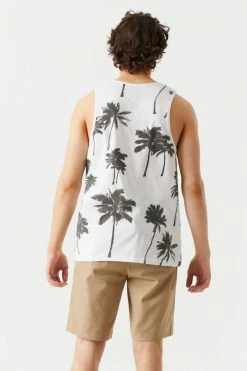 Mens Tops Faded Palm Tree Print Tank Top 19 Mens Tops Faded Palm Tree Print Tank Top