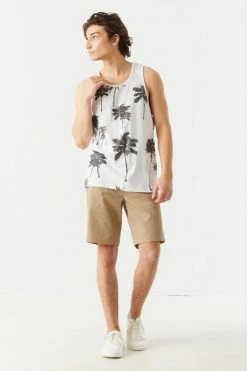 Mens Tops Faded Palm Tree Print Tank Top 20 Mens Tops Faded Palm Tree Print Tank Top