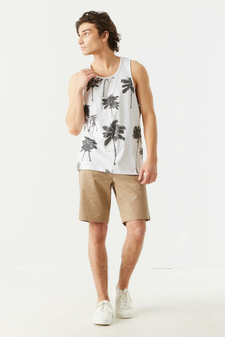 Mens Tops Faded Palm Tree Print Tank Top 6 Mens Tops Faded Palm Tree Print Tank Top