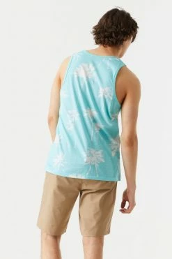Mens Tops Faded Palm Tree Print Tank Top 22 Mens Tops Faded Palm Tree Print Tank Top