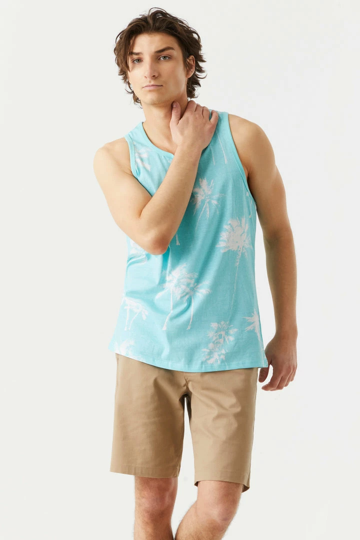 Mens Tops Faded Palm Tree Print Tank Top 7 Mens Tops Faded Palm Tree Print Tank Top