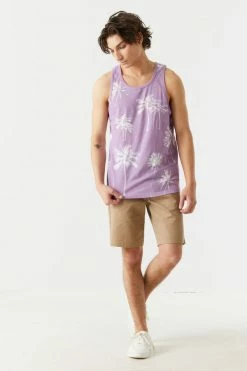 Mens Tops Faded Palm Tree Print Tank Top 26 Mens Tops Faded Palm Tree Print Tank Top