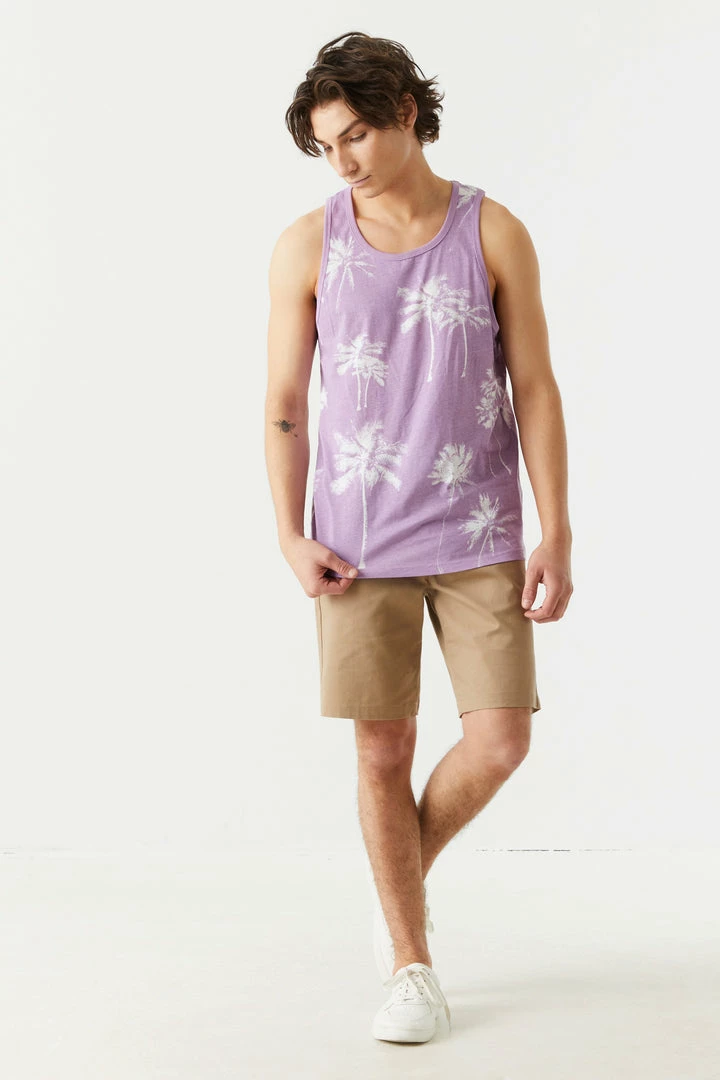 Mens Tops Faded Palm Tree Print Tank Top 12 Mens Tops Faded Palm Tree Print Tank Top