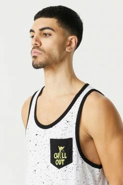 Mens Tops Splatter Print Chill Out Pocket Graphic Tank Top 13 Mens Tops Splatter Print Chill Out Pocket Graphic Tank Top