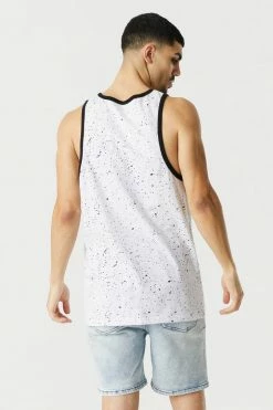 Mens Tops Splatter Print Chill Out Pocket Graphic Tank Top 14 Mens Tops Splatter Print Chill Out Pocket Graphic Tank Top