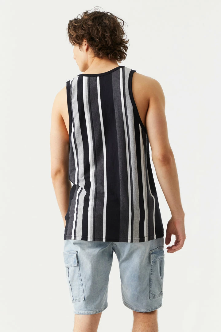 Mens Multi Tone Vertical Stripe Tank Top Tops 3 Mens Multi Tone Vertical Stripe Tank Top Tops