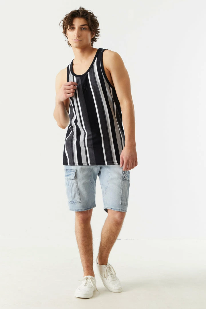 Mens Multi Tone Vertical Stripe Tank Top Tops 4 Mens Multi Tone Vertical Stripe Tank Top Tops