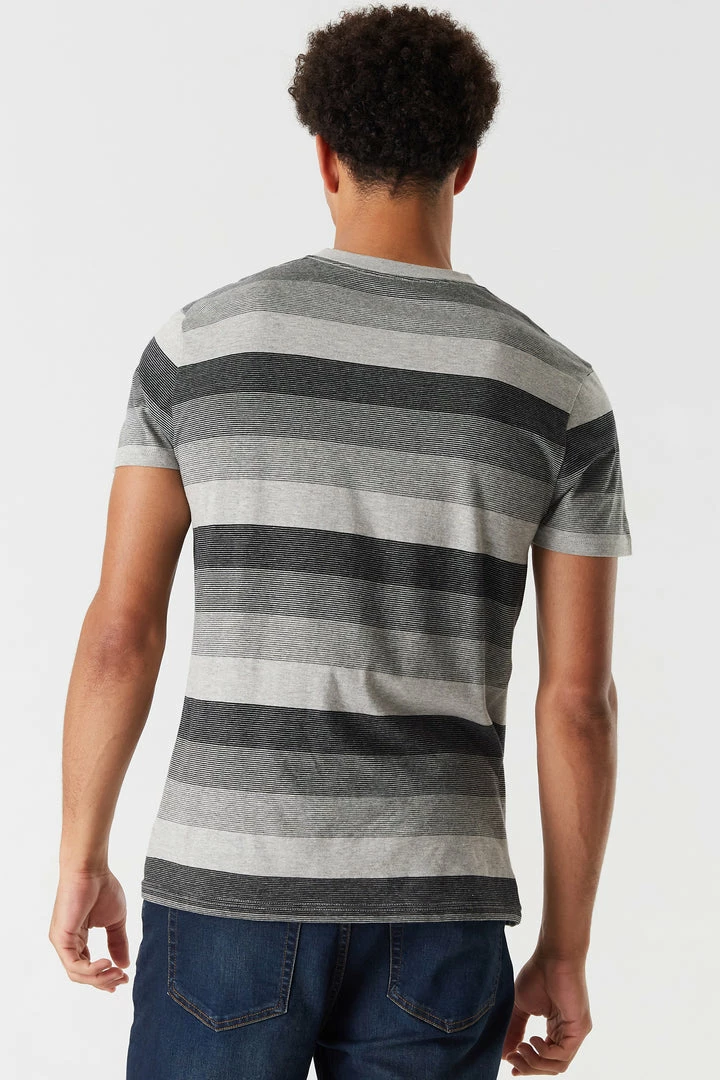 Mens Tops Striped V-Neck T-Shirt 5 Mens Tops Striped V-Neck T-Shirt