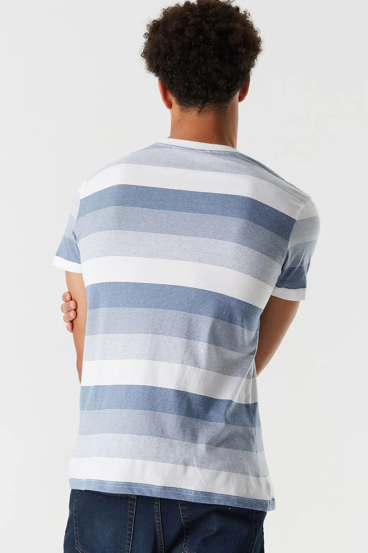 Mens Tops Striped V-Neck T-Shirt 2 Mens Tops Striped V-Neck T-Shirt
