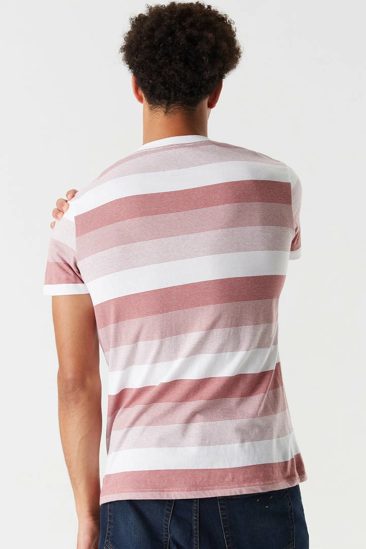 Mens Tops Striped V-Neck T-Shirt 8 Mens Tops Striped V-Neck T-Shirt