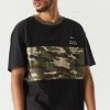Mens Camo Graphic T-Shirt Tops