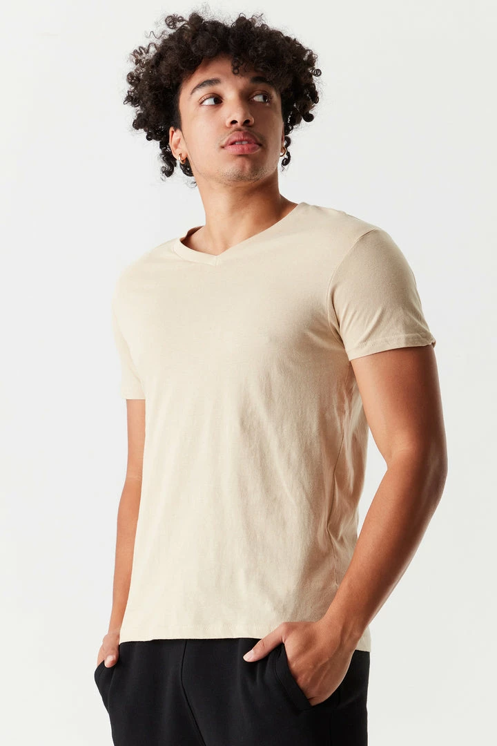 Mens Solid V-Neck T-Shirt 4 Mens Solid V-Neck T-Shirt