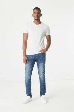 Mens Everyday Heather Print V-Neck T-Shirt Tops