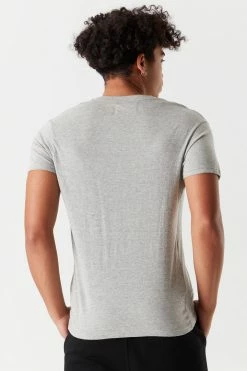 Mens Everyday Heather Print V-Neck T-Shirt Tops