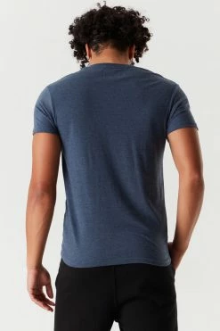 Mens Everyday Heather Print V-Neck T-Shirt Tops