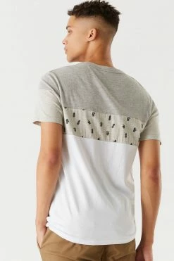 Mens Micro Striped Colour Block T-Shirt