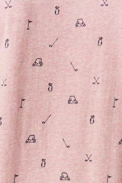 Mens Micro Golf Print Henley T-Shirt