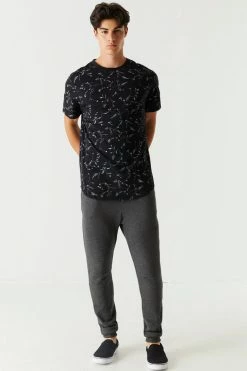 Mens Floral Printed Longline T-Shirt Tops