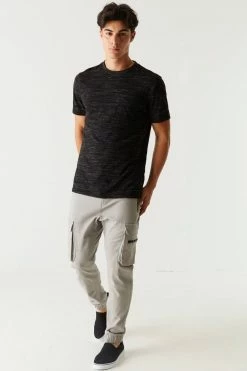 Mens Tops Space Dye Printed T-Shirt