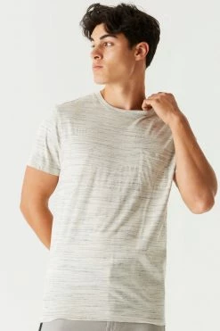 Mens Tops Space Dye Printed T-Shirt